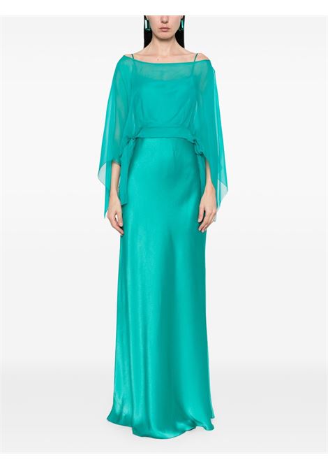 Abito in chiffon con design a strati in turchese Alberta Ferretti - donna ALBERTA FERRETTI | 045301190370